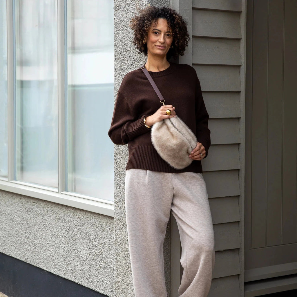 Chalk Fulham Sling Bag - Faux Fur - Simply Rye