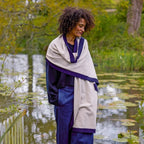 Chalk Joey Scarf - Cream/Navy - Simply Rye