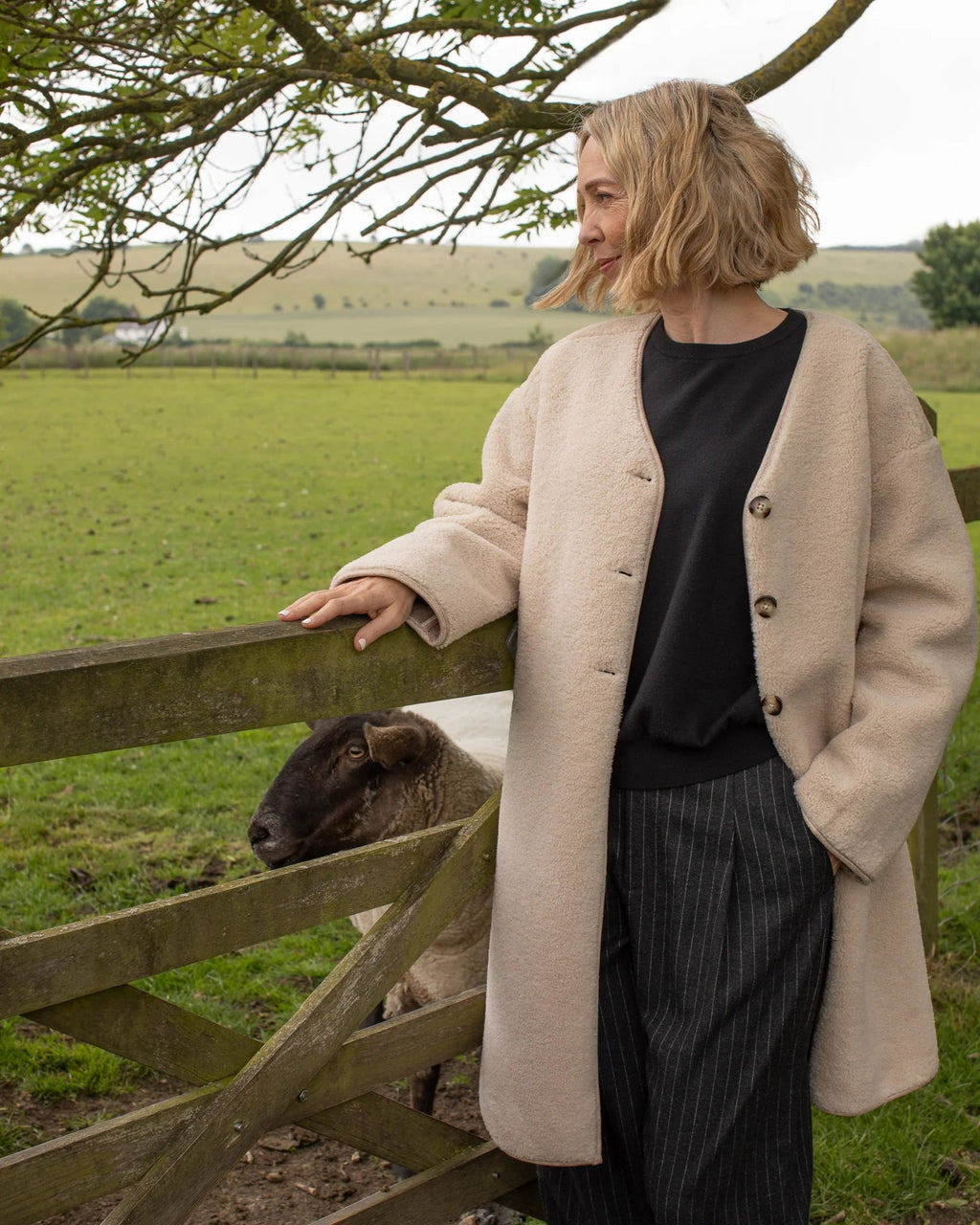 Chalk Maggie Coat - Cream - Simply Rye