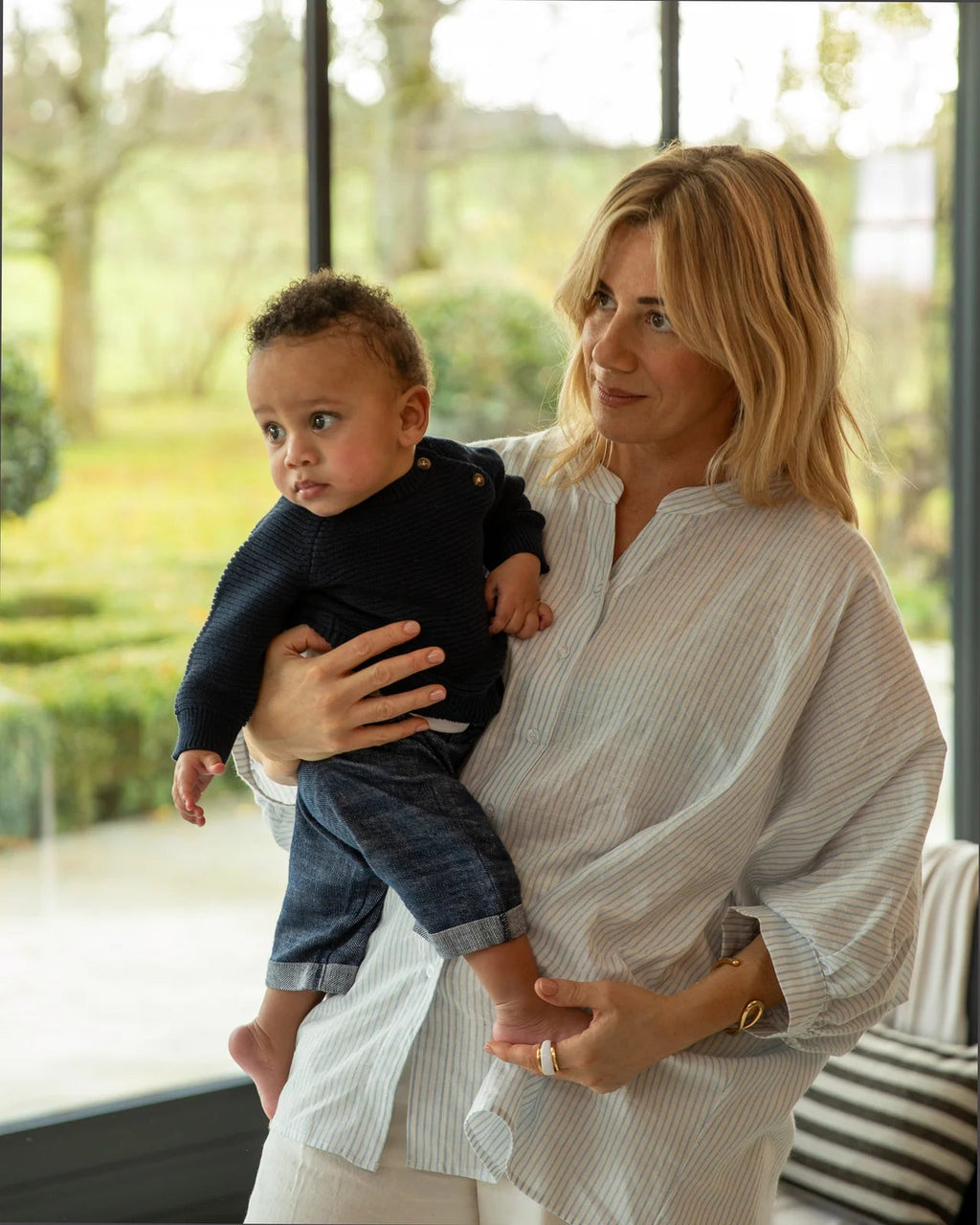 Chalk Scarlett Stripe Shirt - Blue/Ecru - Simply Rye