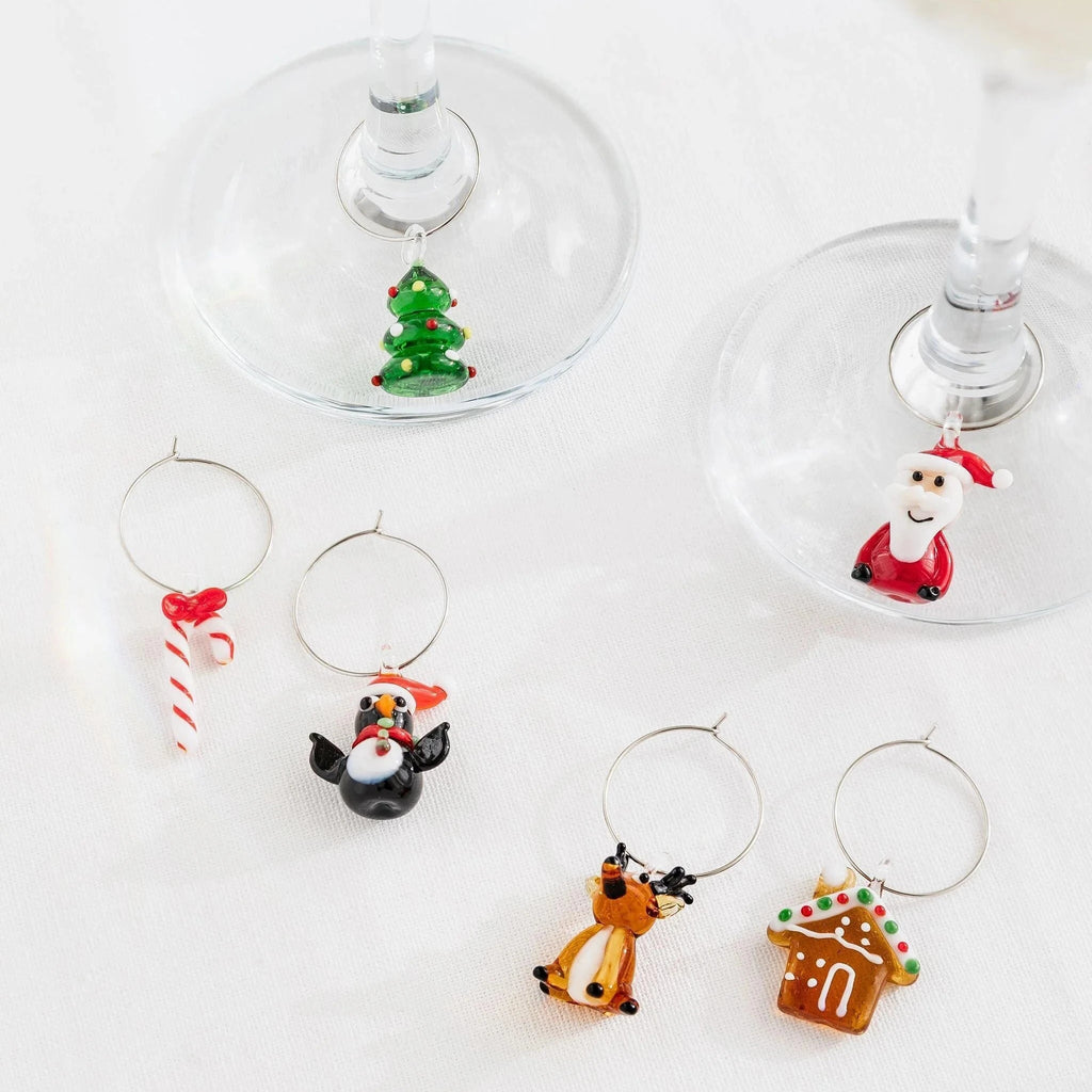 Christmas Wine Glass Charms Set - Simply Rye