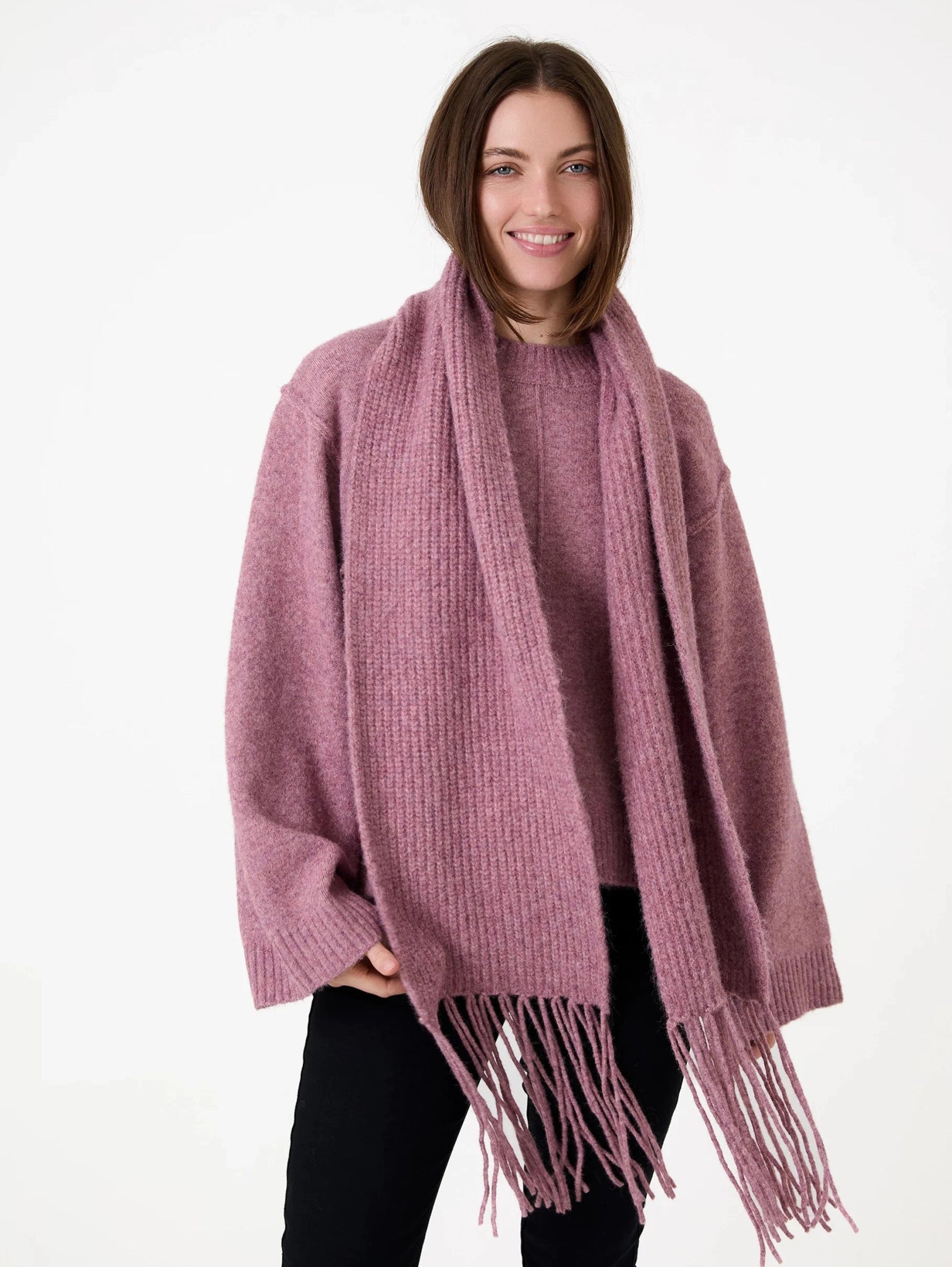 Chunky Tassel Scarf - Dusty Lilac - Simply Rye