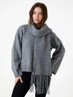 Chunky Tassel Scarf - Grey - Simply Rye