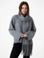 Chunky Tassel Scarf - Grey - Simply Rye