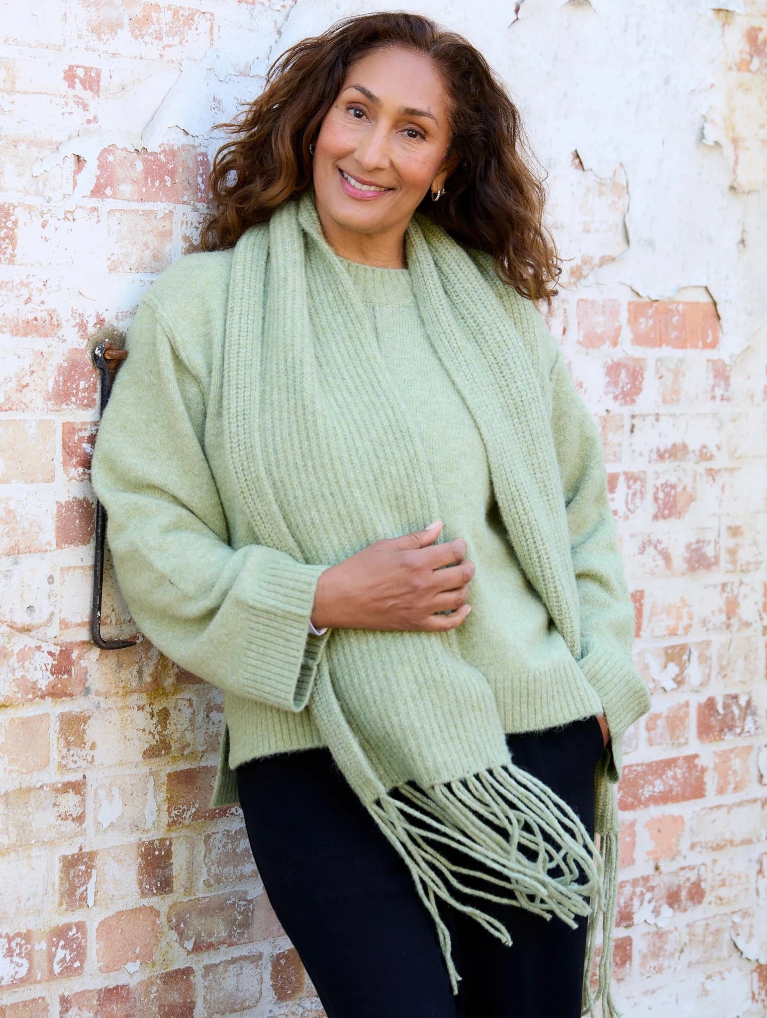 Chunky Tassel Scarf - Pistachio - Simply Rye