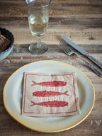 Coastal Napkin - Green Lobster/Red Fish - Simply Rye