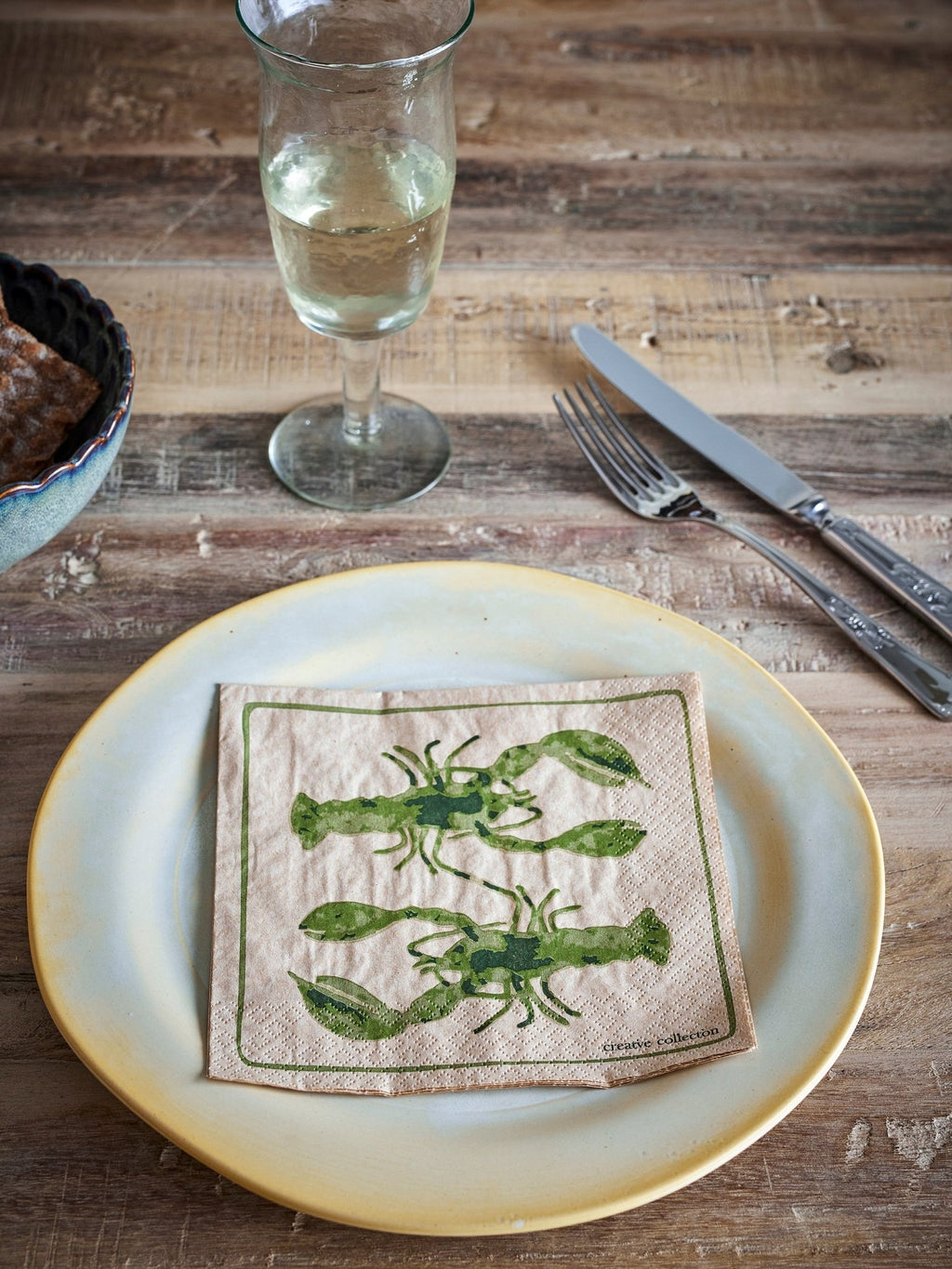 Coastal Napkin - Green Lobster/Red Fish - Simply Rye