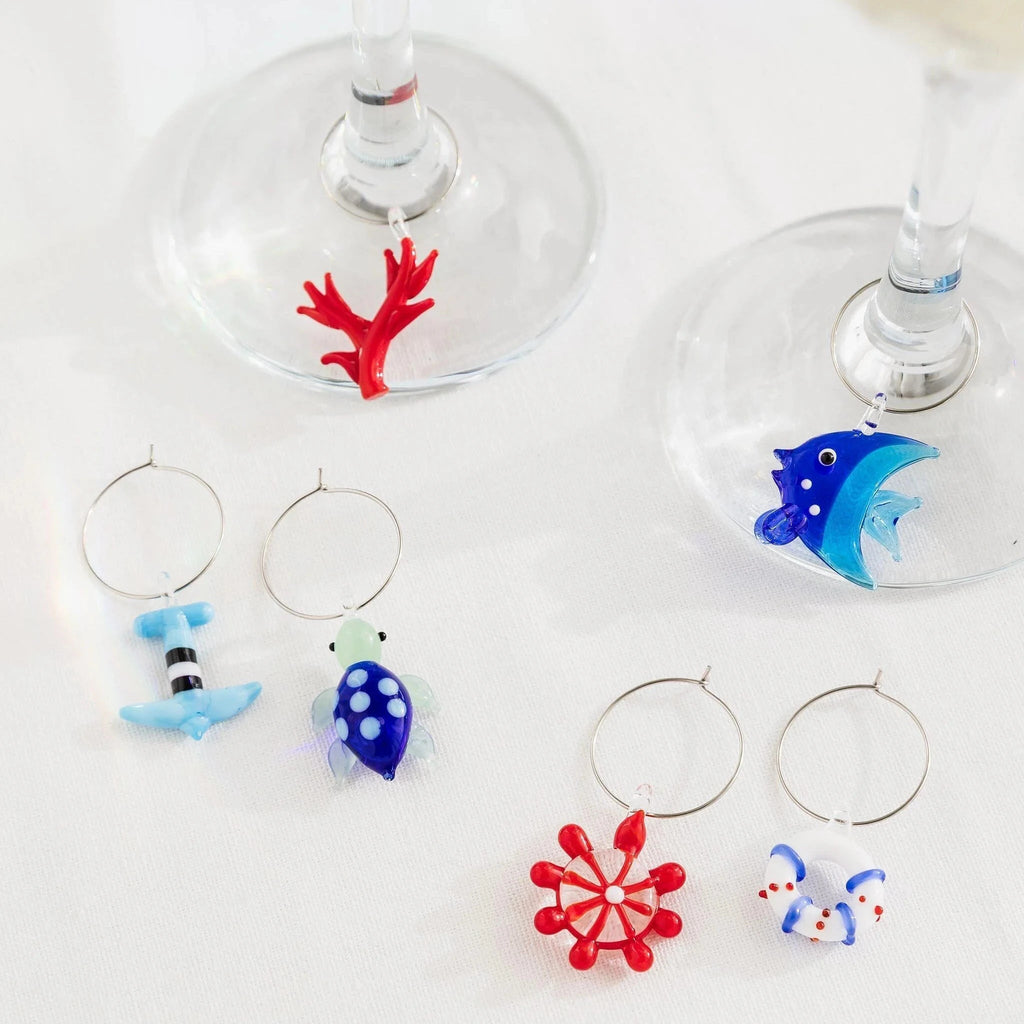 Coastal Wine Glass Charms Set - Simply Rye