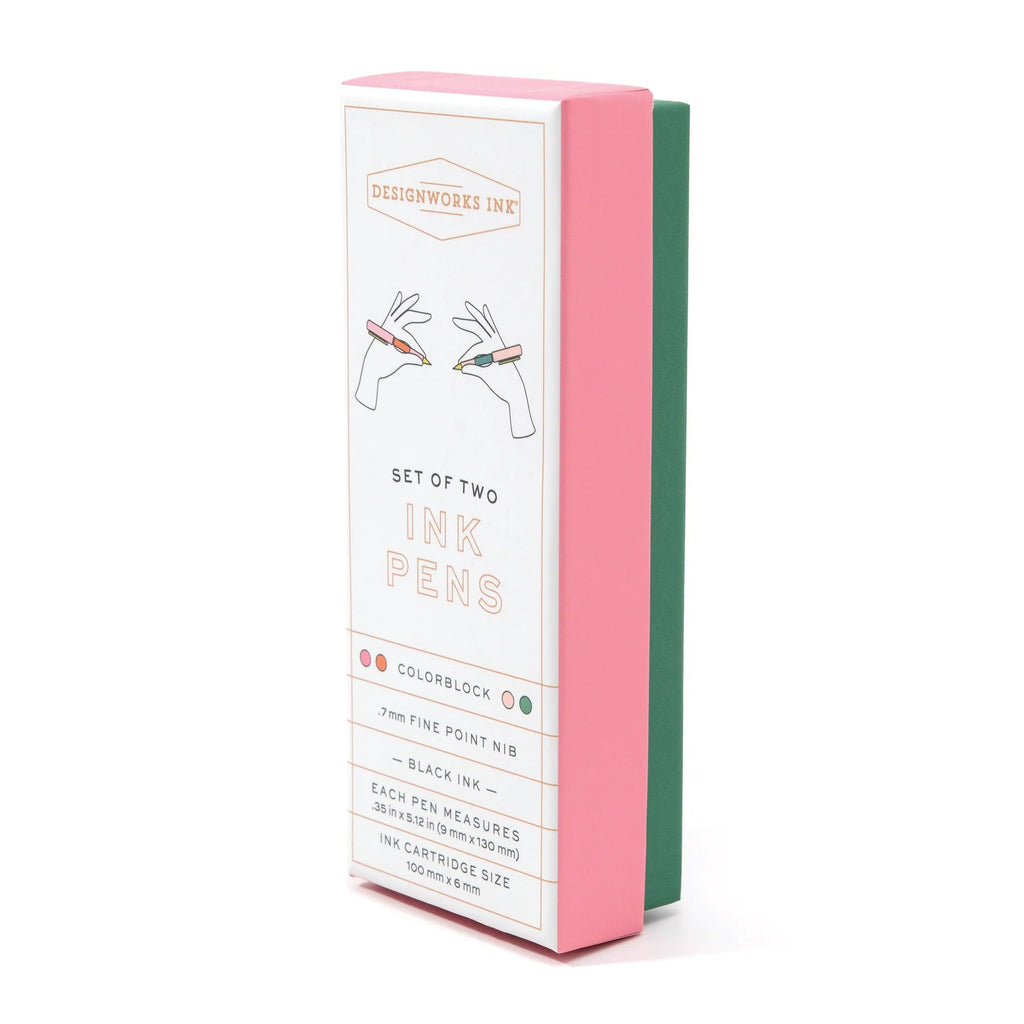 Colour Block Pens (Set of 2) - Orange & Emerald - Simply Rye