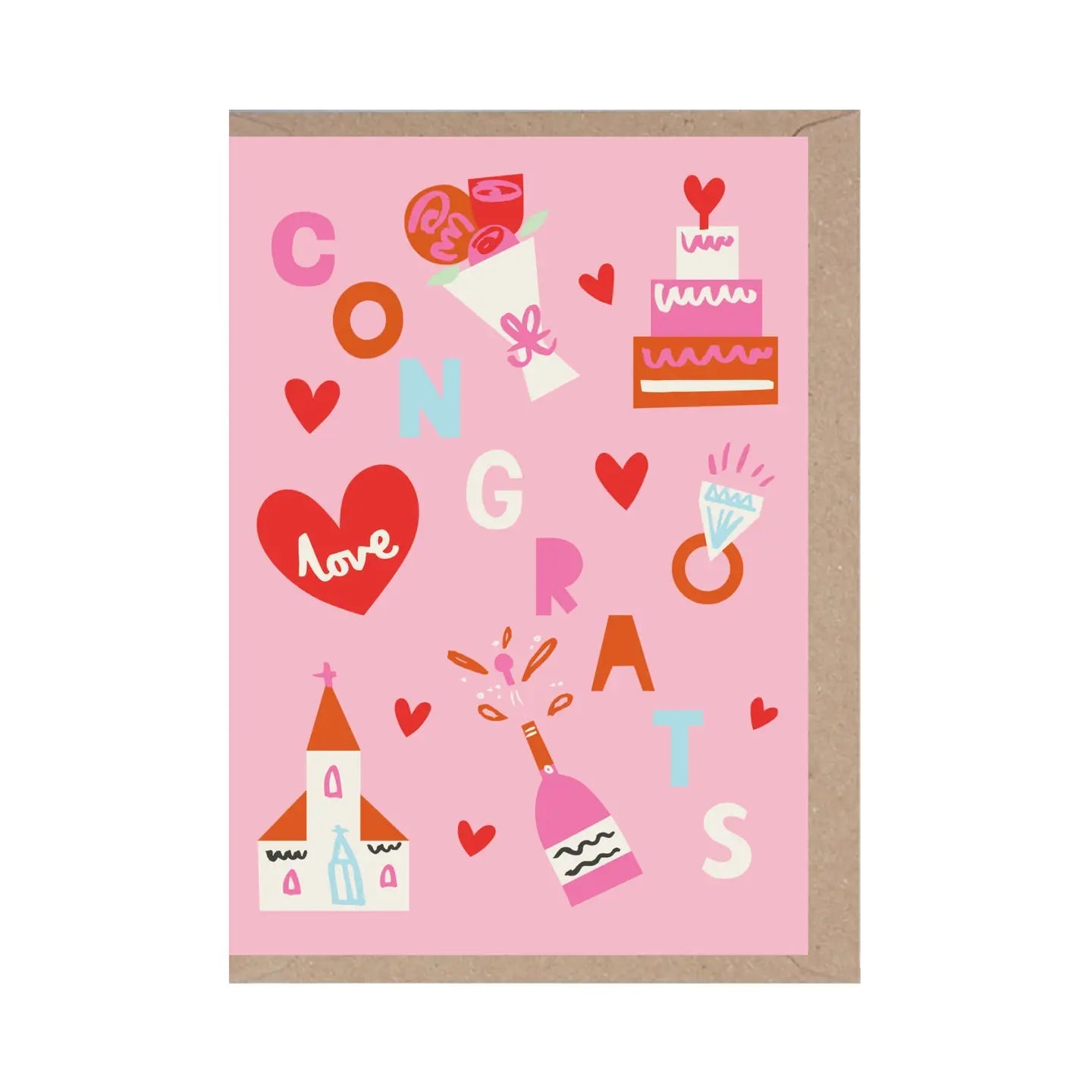 ‘Congrats Icons’ Wedding Card - Simply Rye