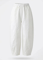 Cotton Twill Barrel Leg Trouser - White - Simply Rye