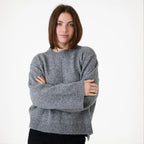 Crew Neck Seam Detail Jumper - Mid Grey - Simply Rye
