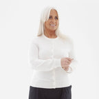 Crewneck Crop Cardigan - Ivory - Simply Rye