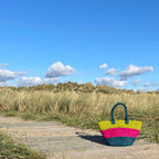 Crochet Bucket Bag - Lime/Pink/Turquoise - Simply Rye
