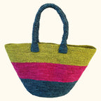 Crochet Bucket Bag - Lime/Pink/Turquoise - Simply Rye