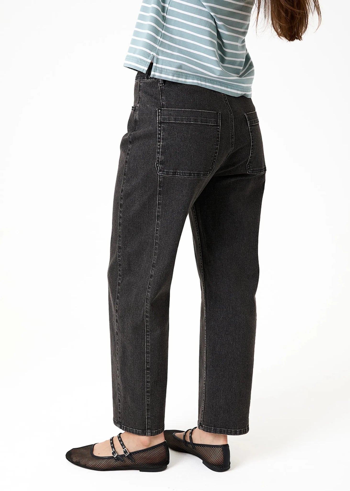 Denim Barrel Leg Jean - Washed Black - Simply Rye