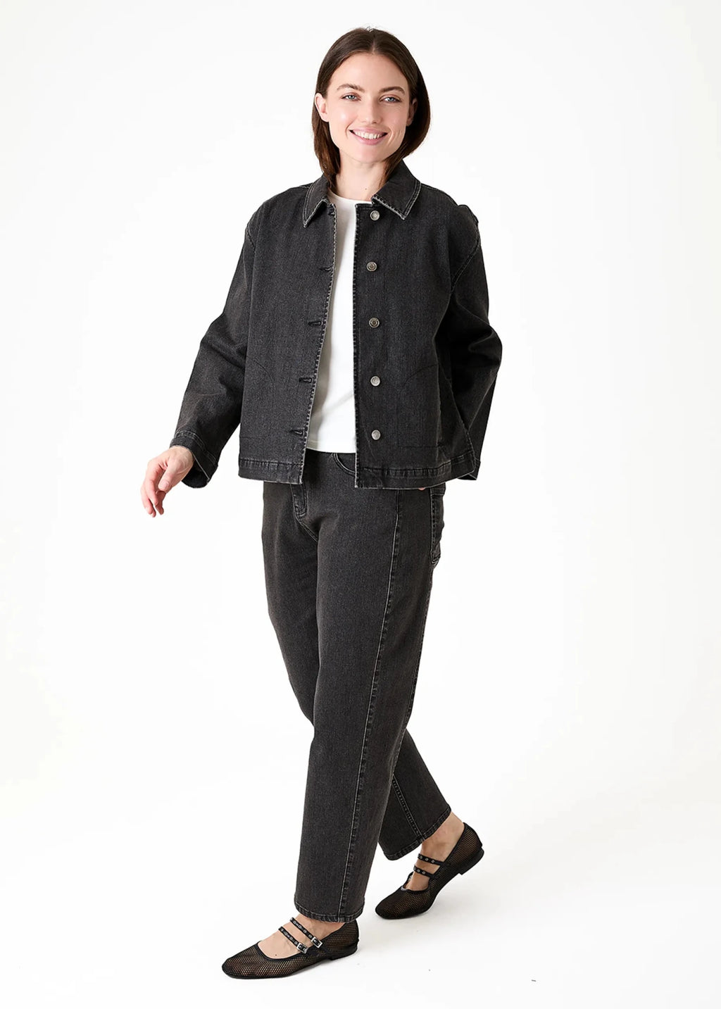 Denim Barrel Leg Jean - Washed Black - Simply Rye