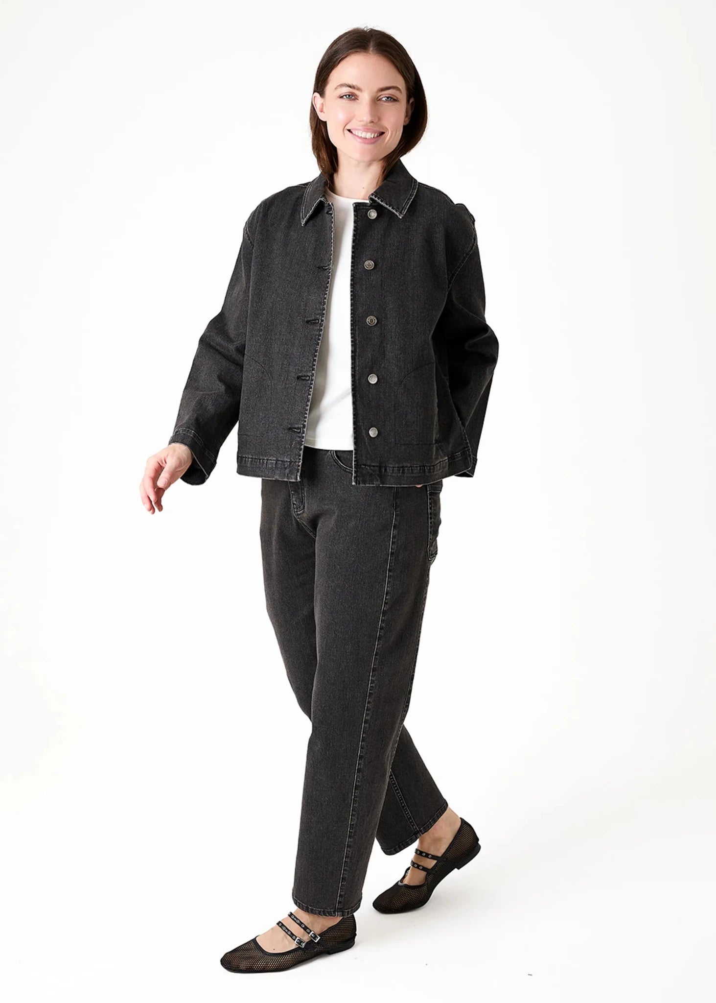 Denim Barrel Leg Jean - Washed Black - Simply Rye