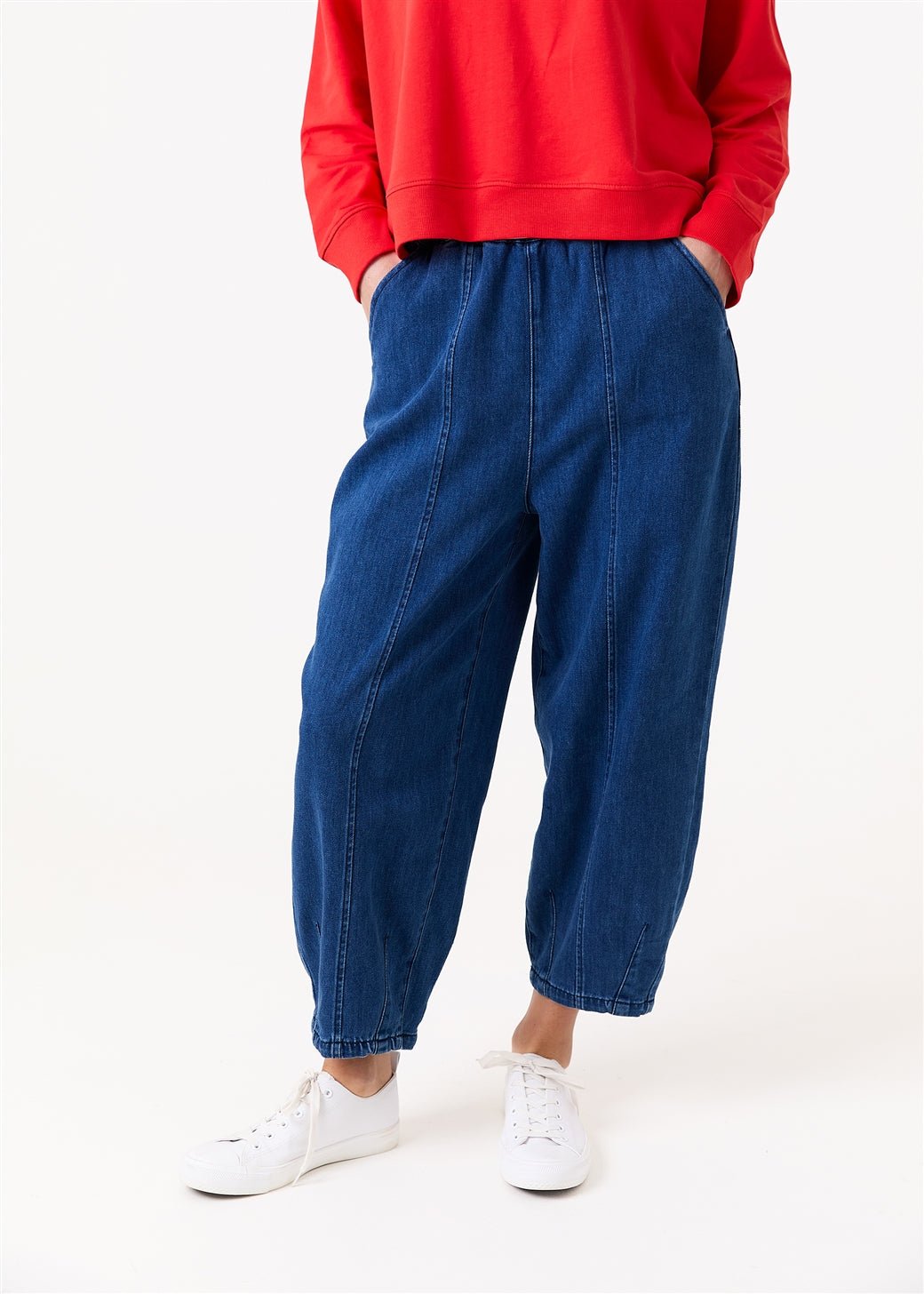 Denim Barrel Leg Trouser - Simply Rye