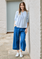 Denim Cropped Wide Leg Jeans - Simply Rye