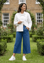 Denim Cropped Wide Leg Jeans - Simply Rye