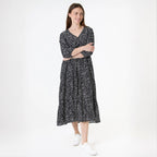 Ditsy Spot Tiered Dress - Black - Simply Rye