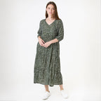 Ditsy Spot Tiered Dress - Khaki - Simply Rye