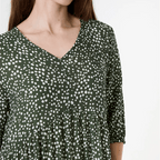 Ditsy Spot Tiered Dress - Khaki - Simply Rye