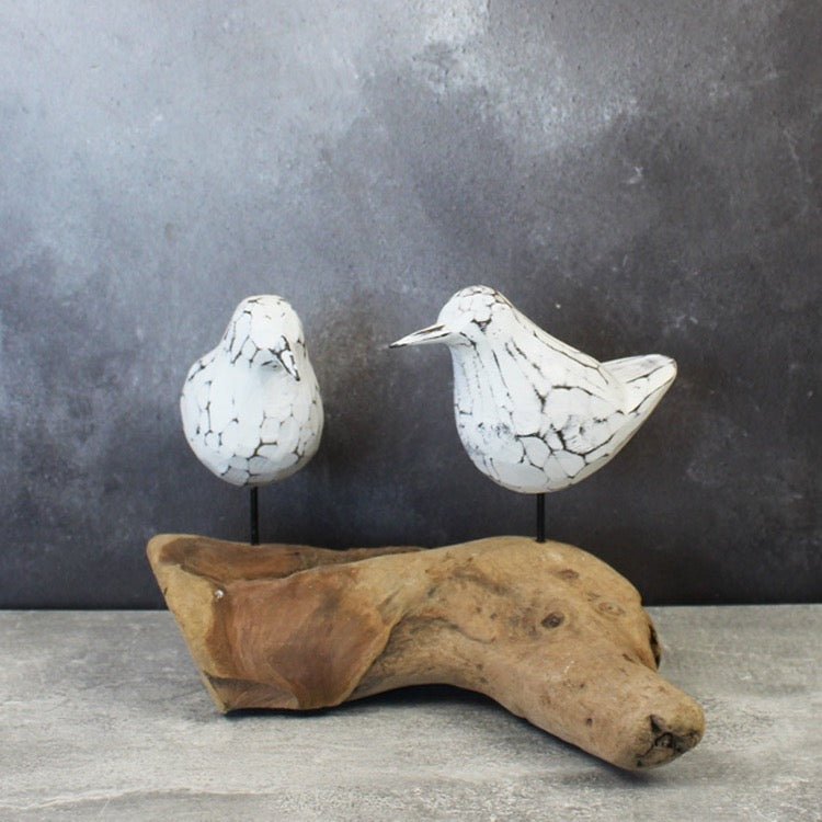 Double White Birds on Driftwood - Simply Rye