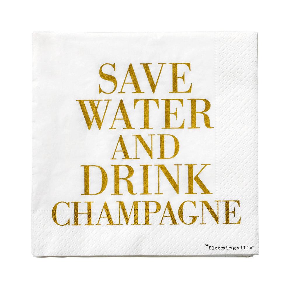 'Drink Champagne' Napkins - Simply Rye