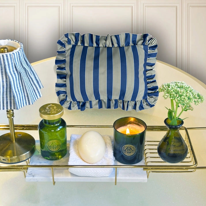 Blue & Green Striped Bath Pillow