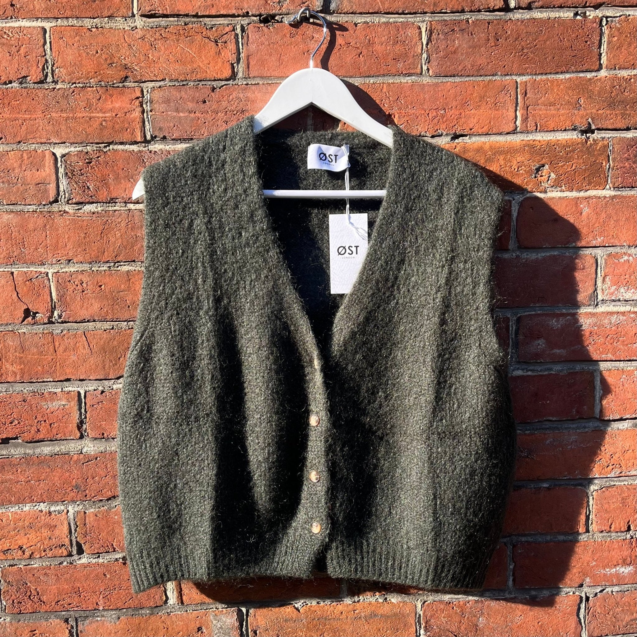 Erika Kid Mohair Vest - Khaki Green - Simply Rye