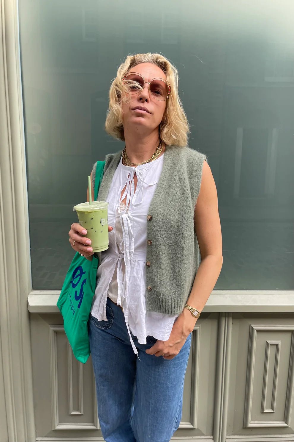 Erika Kid Mohair Vest - Leaf Green - Simply Rye