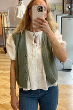 Erika Kid Mohair Vest - Leaf Green - Simply Rye