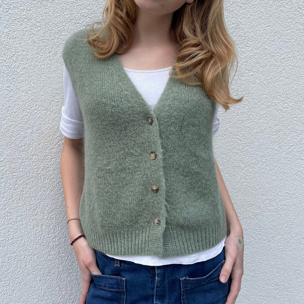 Erika Kid Mohair Vest - Leaf Green - Simply Rye