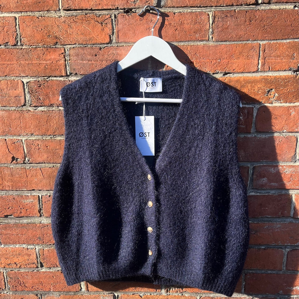 Erika Kid Mohair Vest - Navy - Simply Rye