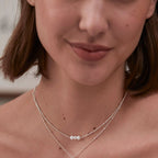 Estella Bartlett Beaded Pearl and Chain Necklace - Silver Plated - Simply Rye