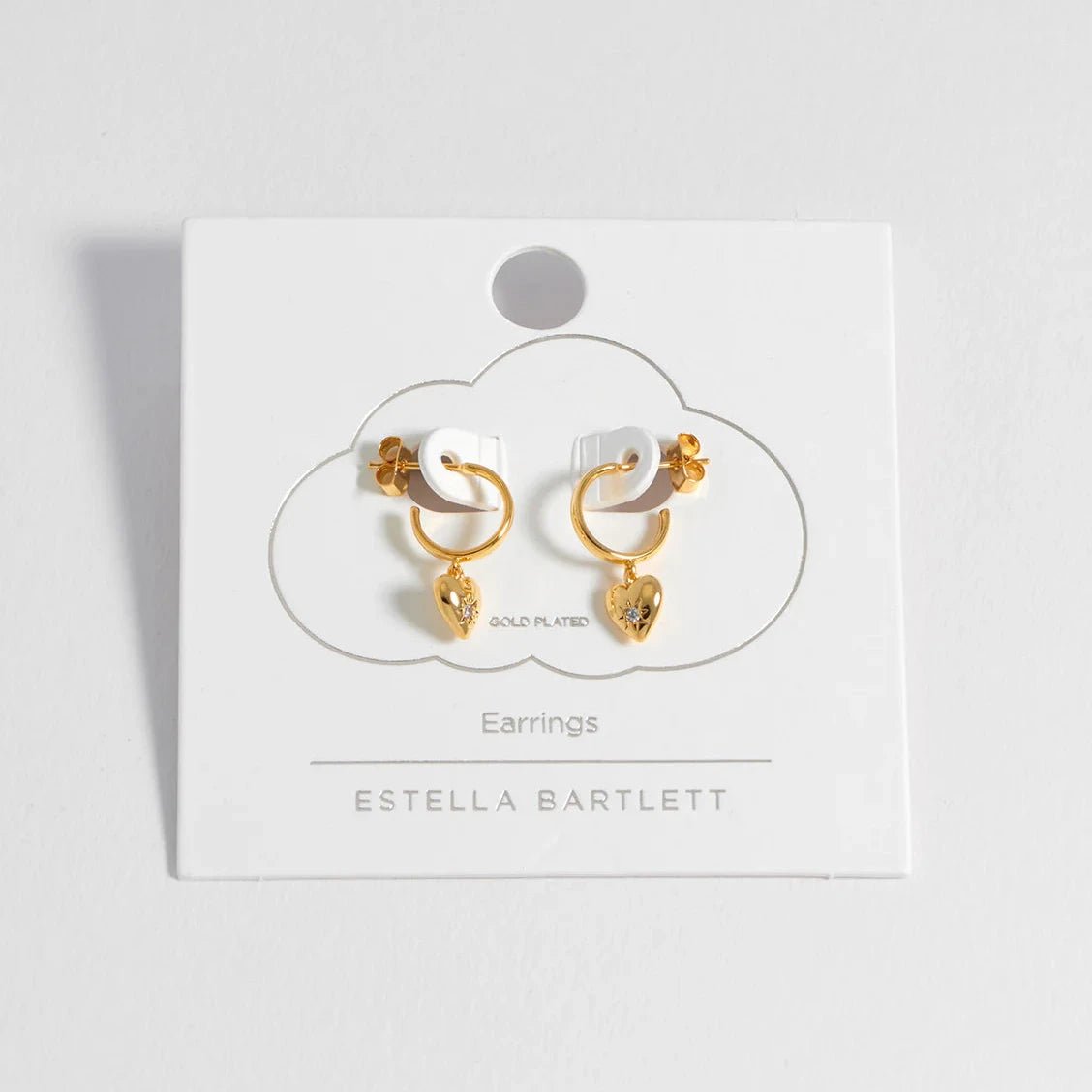 Estella Bartlett CZ Star Puffed Heart Hoop Earrings - Simply Rye