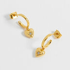 Estella Bartlett CZ Star Puffed Heart Hoop Earrings - Simply Rye