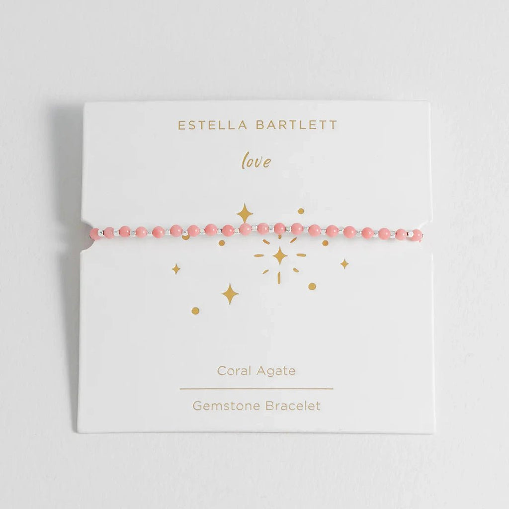 Estella Bartlett Gemstone Bracelet - Coral Agate - Simply Rye