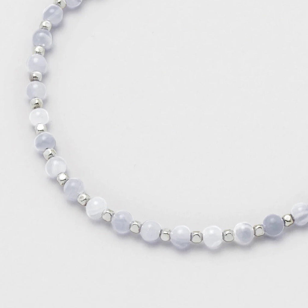 Estella Bartlett Gemstone Bracelet - Silver/Blue Lace Agate - Simply Rye