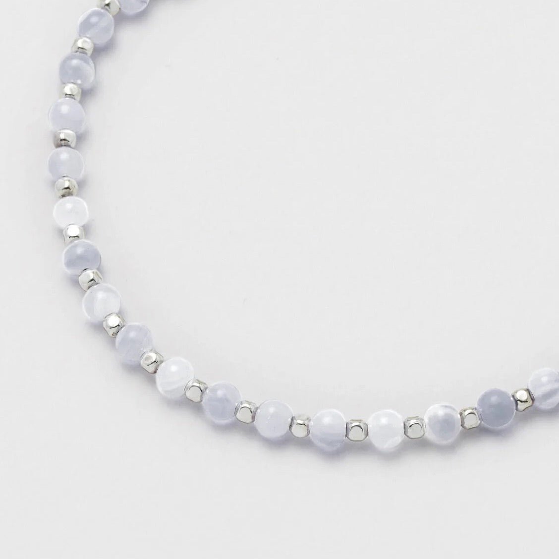Estella Bartlett Gemstone Bracelet - Silver/Blue Lace Agate - Simply Rye