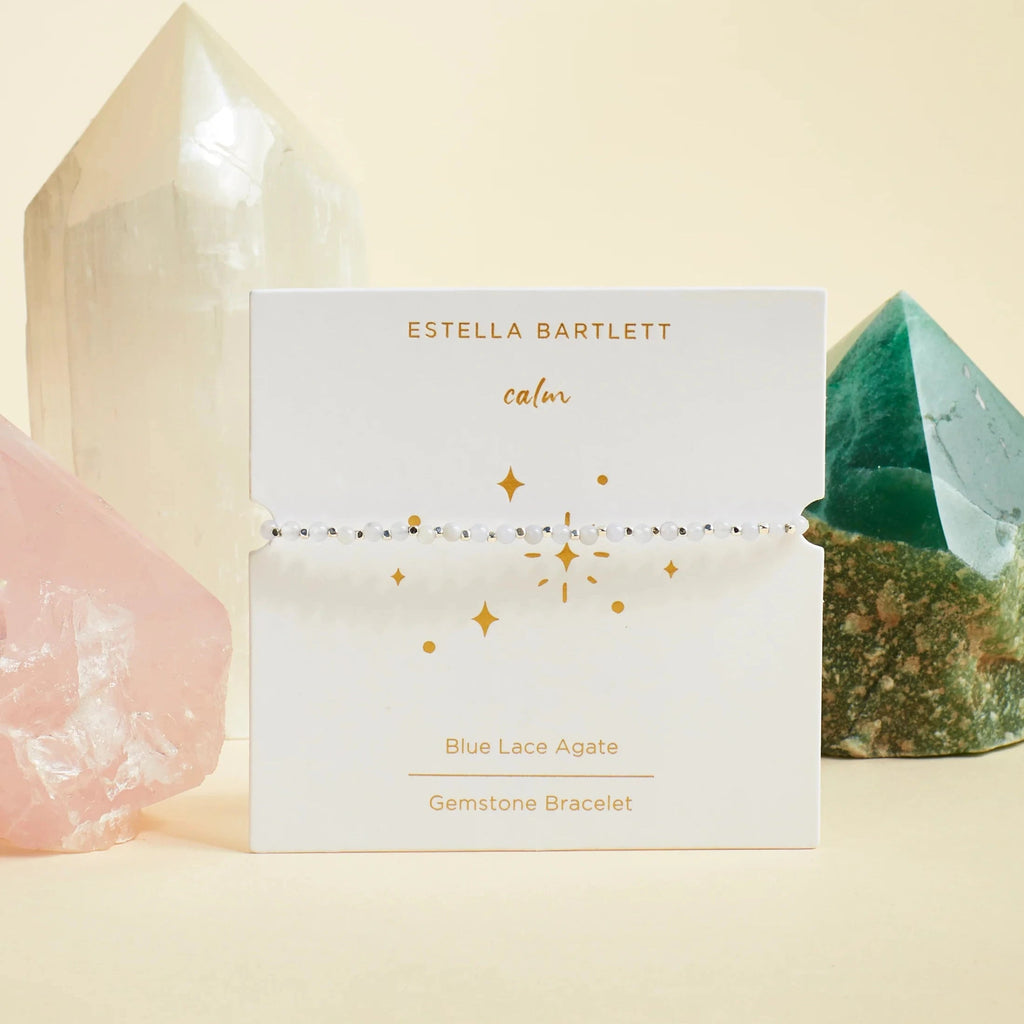 Estella Bartlett Gemstone Bracelet - Silver/Blue Lace Agate - Simply Rye