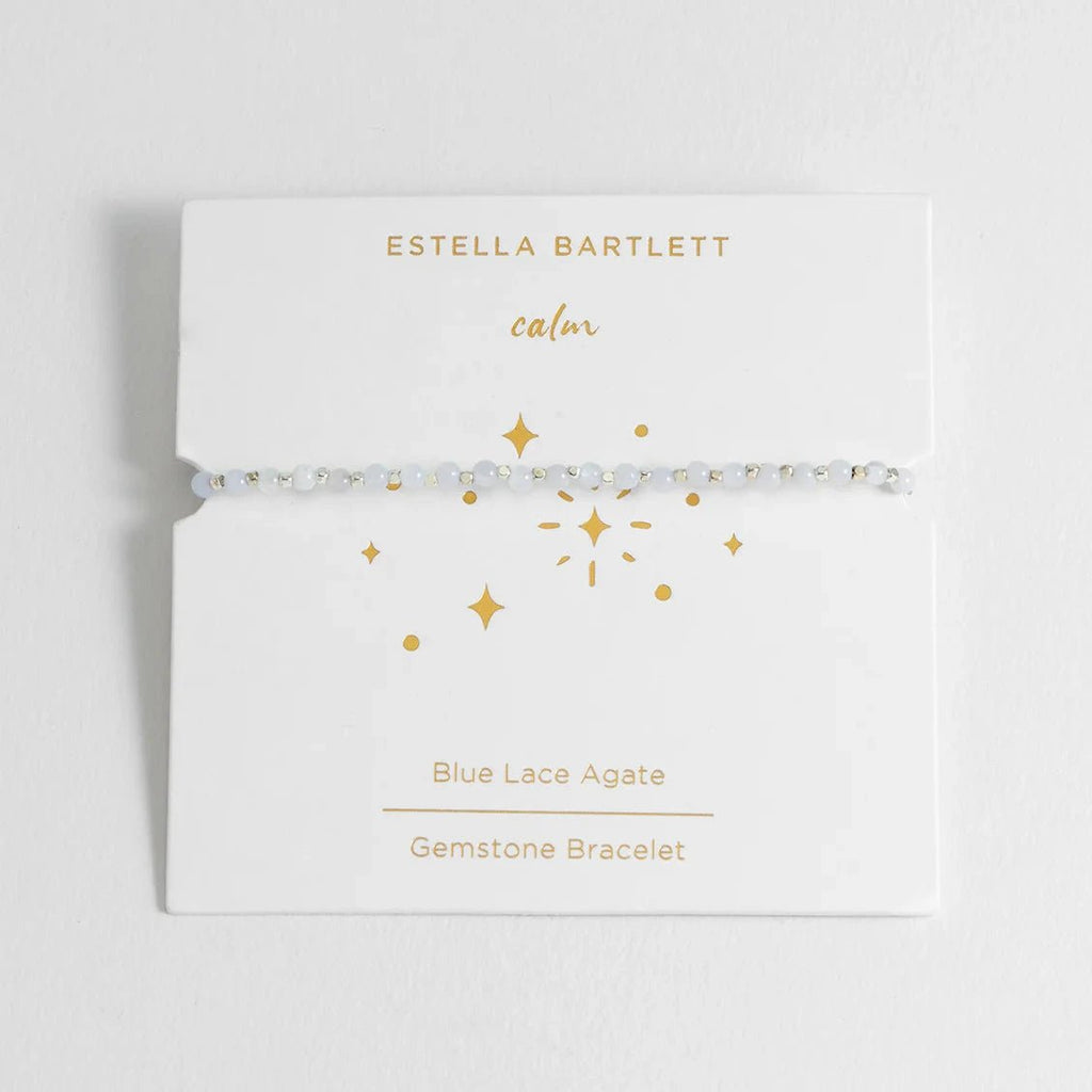 Estella Bartlett Gemstone Bracelet - Silver/Blue Lace Agate - Simply Rye