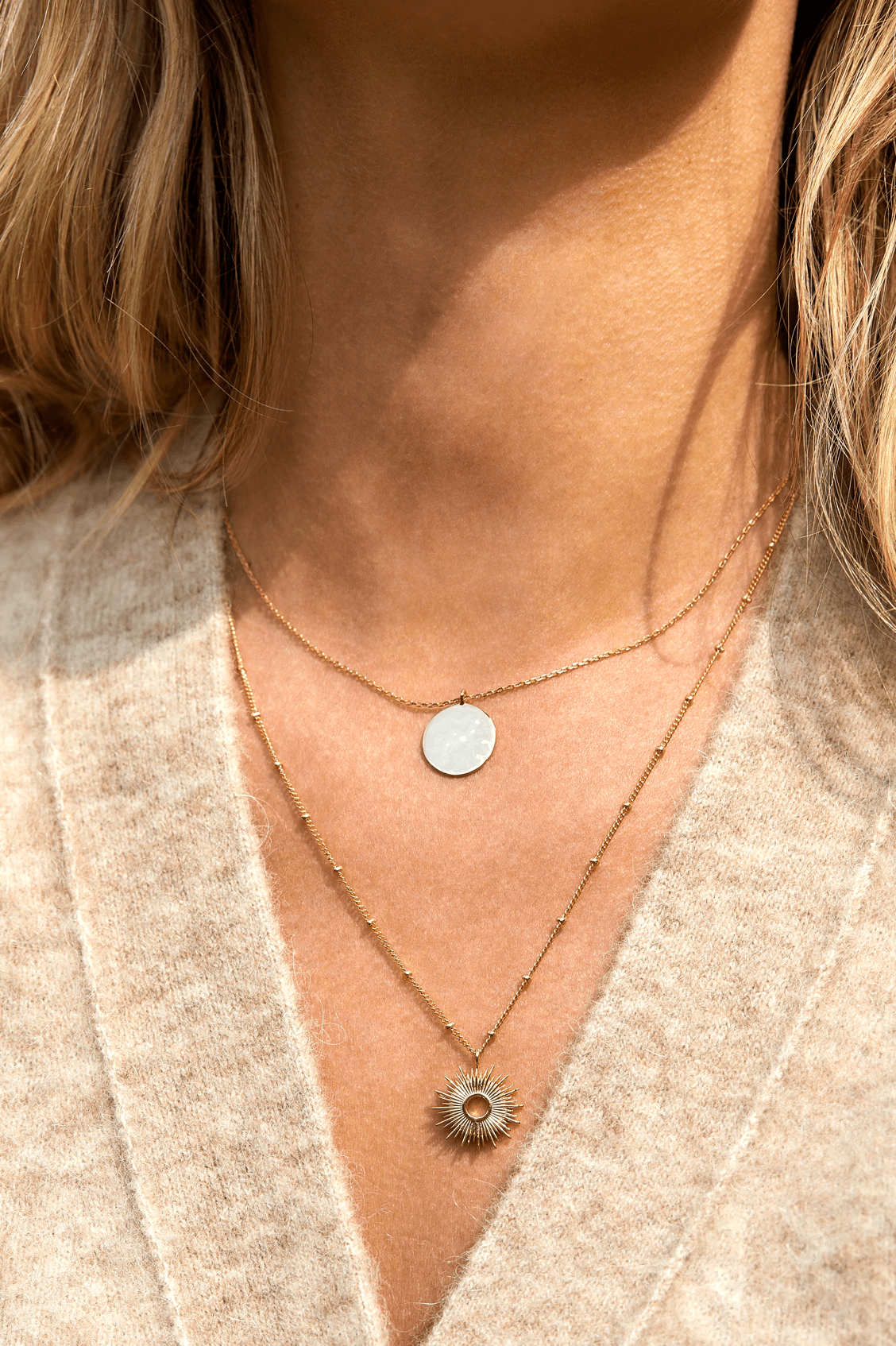 Estella Bartlett Hammered Disc Necklace - Simply Rye