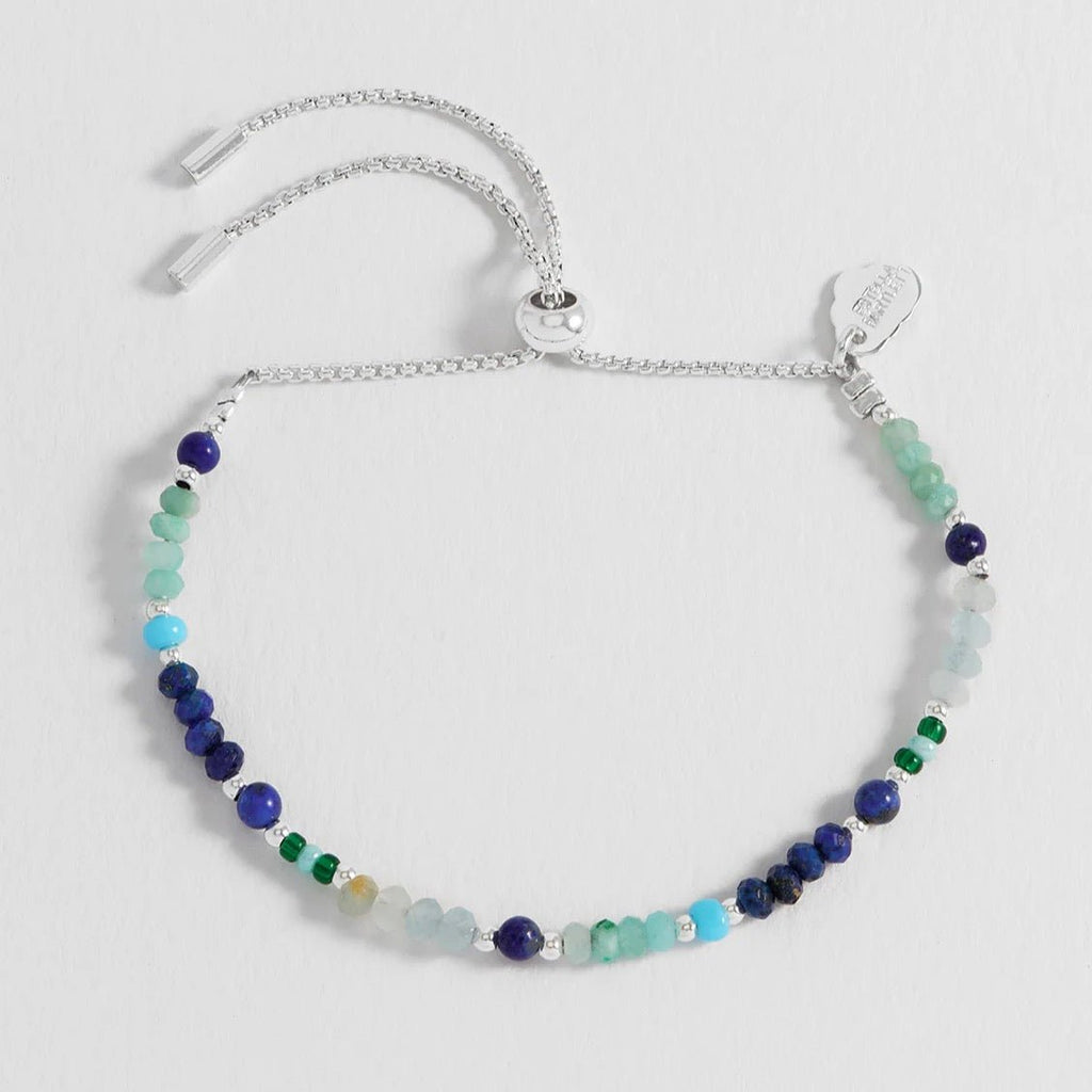 Estella Bartlett Mini Amelia Gemstone Bracelet - Lapis Lazuli/Aquamarine - Simply Rye