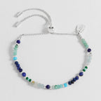 Estella Bartlett Mini Amelia Gemstone Bracelet - Lapis Lazuli/Aquamarine - Simply Rye