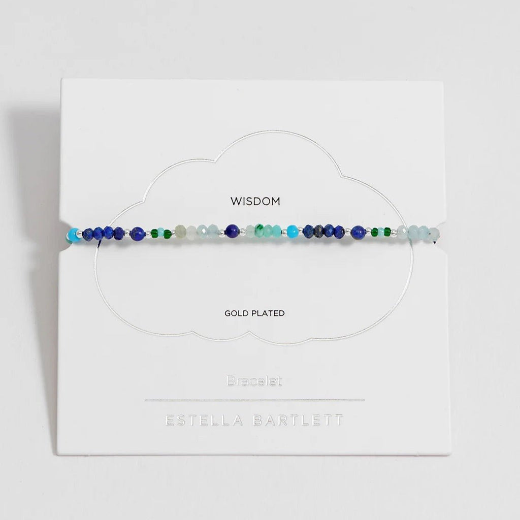 Estella Bartlett Mini Amelia Gemstone Bracelet - Lapis Lazuli/Aquamarine - Simply Rye