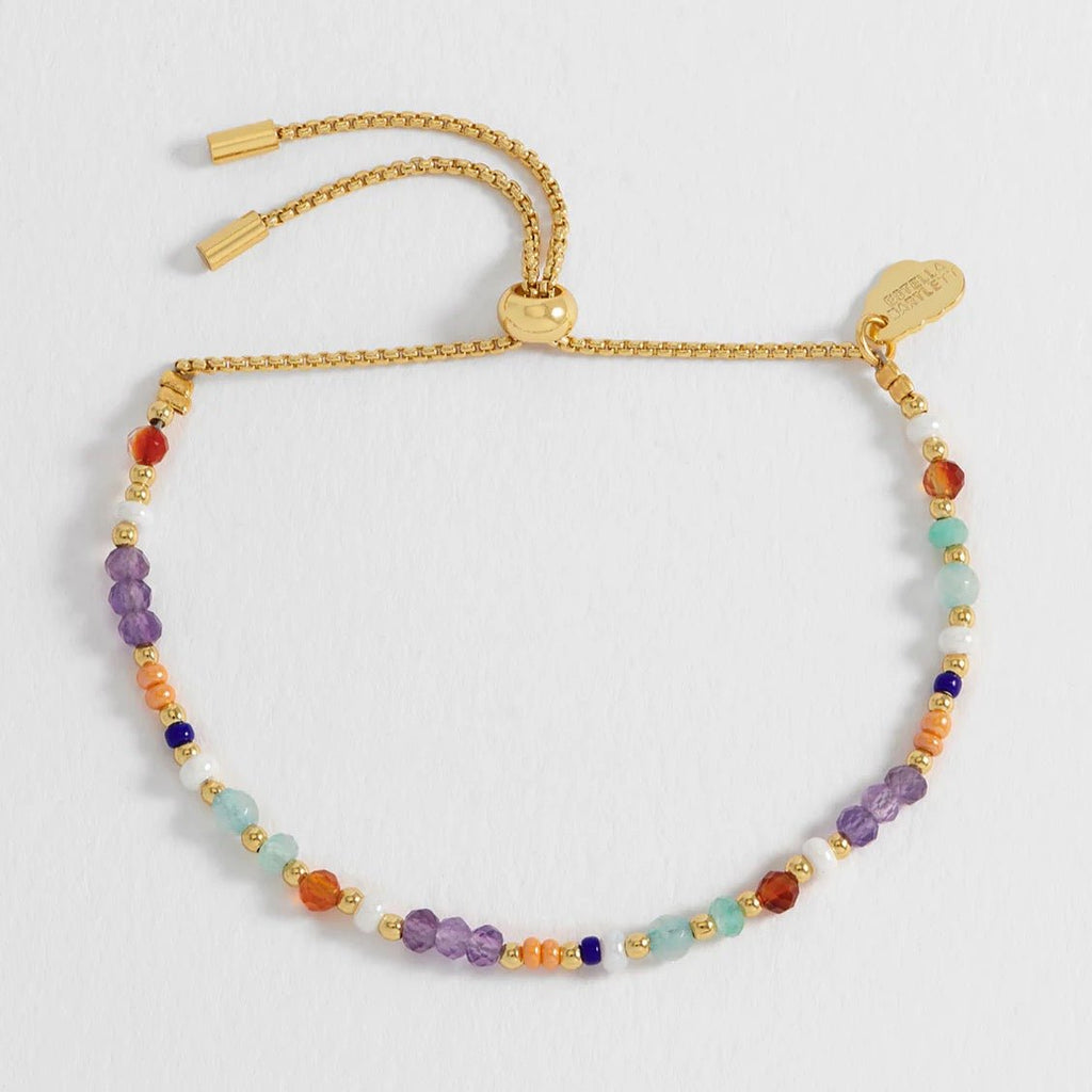 Estella Bartlett Mini Amelia Gemstone Bracelet - Red Agate/Amethyst - Simply Rye
