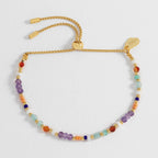 Estella Bartlett Mini Amelia Gemstone Bracelet - Red Agate/Amethyst - Simply Rye
